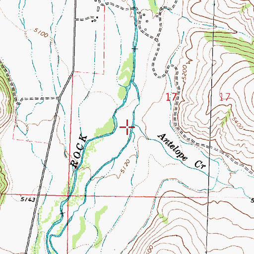 Topographic Map of Antelope Creek, MT