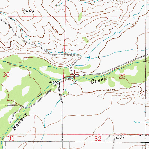 Topographic Map of Antelope Creek, MT