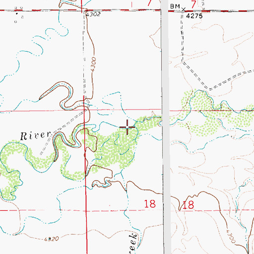 Topographic Map of Antelope Creek, MT