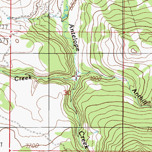 Topographic Map of Anthill Creek, MT