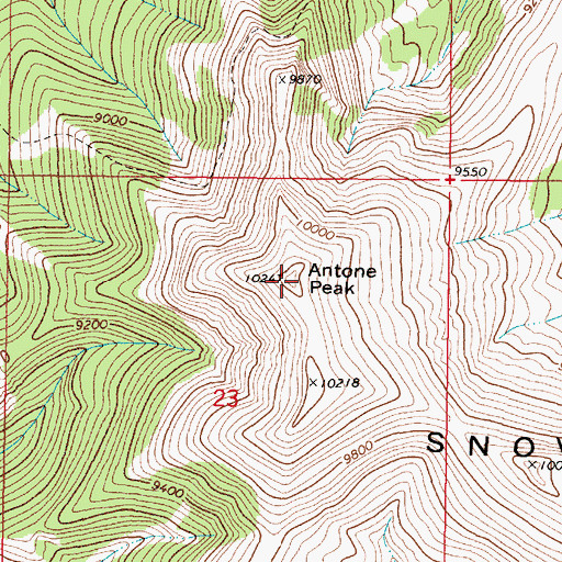 Topographic Map of Antone Peak, MT