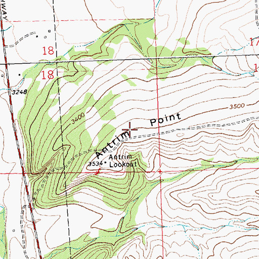 Topographic Map of Antrim Point, MT