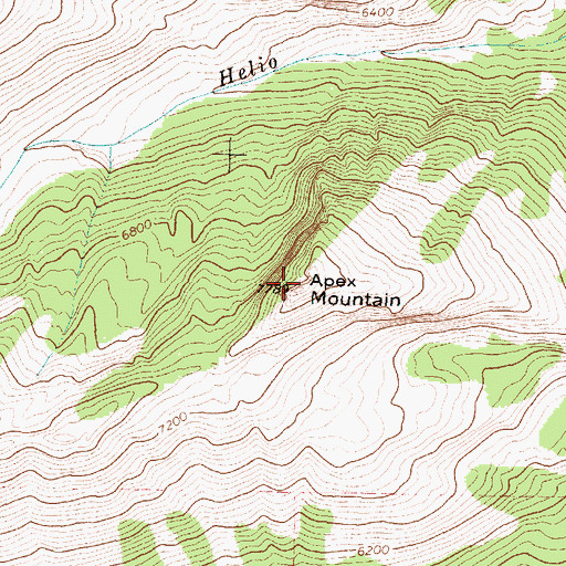 Topographic Map of Apex Mountain, MT