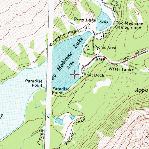 Topographic Map of Appistoki Creek, MT
