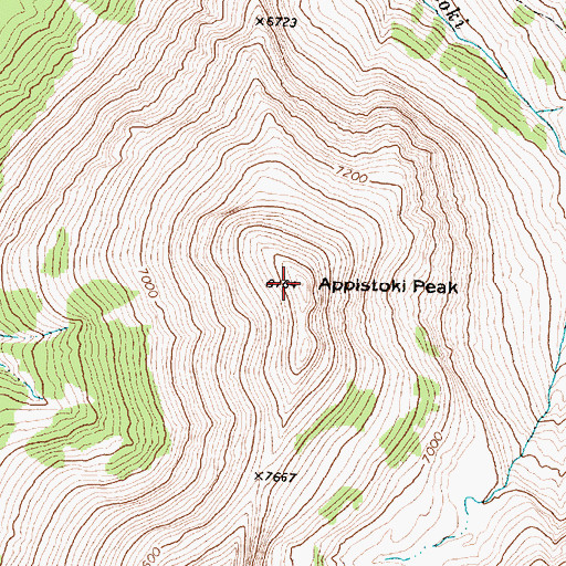 Topographic Map of Appistoki Peak, MT