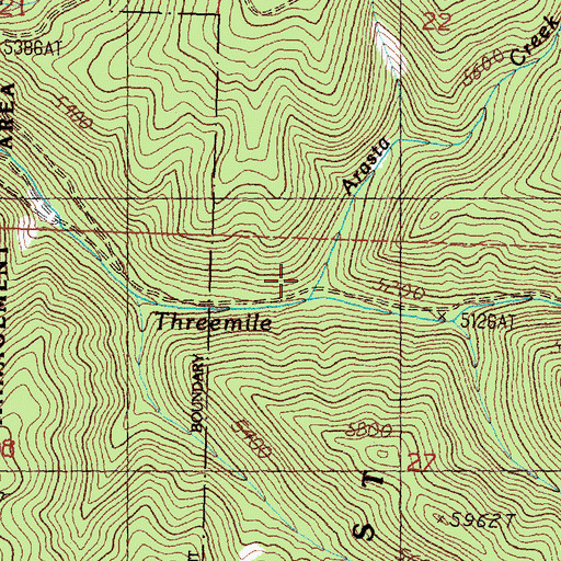 Topographic Map of Arasta Creek, MT