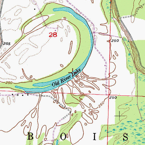 Topographic Map of Old River Lake, AR
