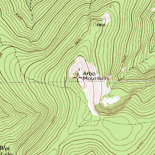 Topographic Map of Arbo Mountain, MT