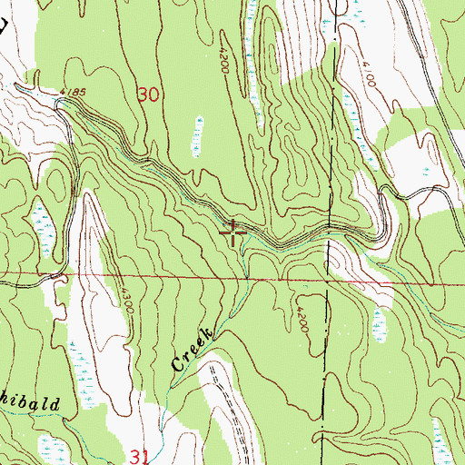 Topographic Map of Archibald Creek, MT