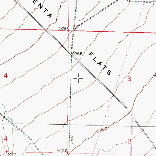 Topographic Map of Argenta Flats, MT