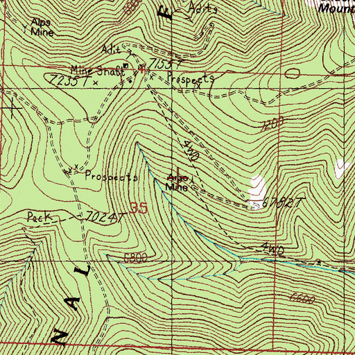 Topographic Map of Argo Mine, MT