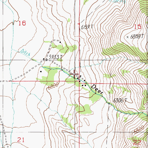 Topographic Map of Armitage Ranch, MT