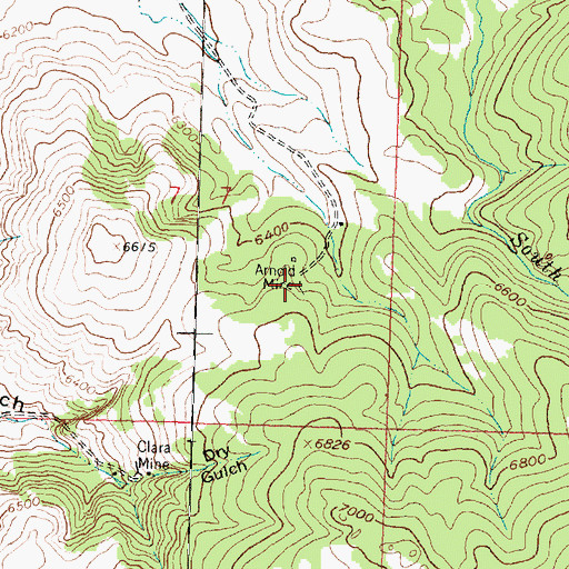 Topographic Map of Arnold Mine, MT