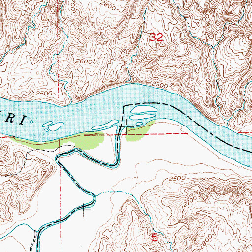 Topographic Map of Arrow Creek, MT