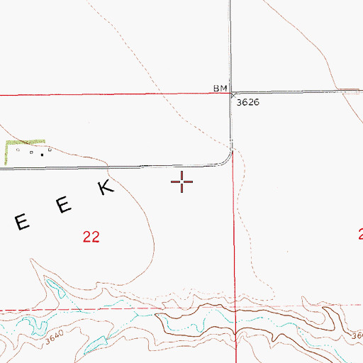 Topographic Map of Arrow Creek Bench, MT