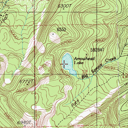 Topographic Map of Arrowhead Lake, MT