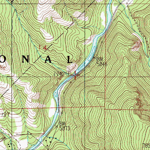 Topographic Map of Asbestos Creek, MT