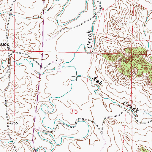 Topographic Map of Ash Creek, MT