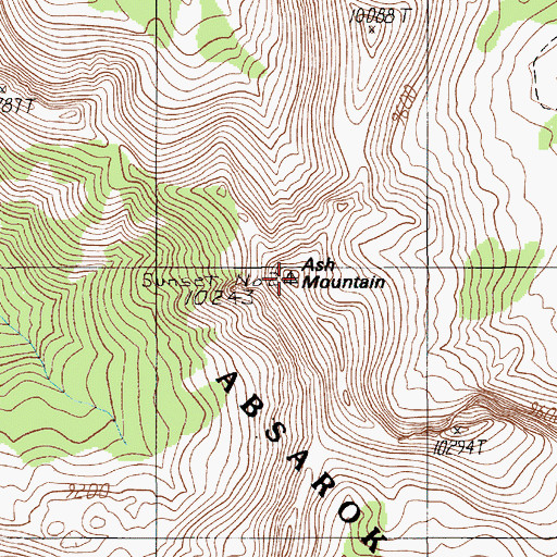 Topographic Map of Ash Mountain, MT