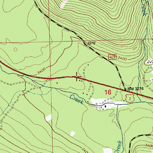 Topographic Map of Ashley Creek School (historical), MT