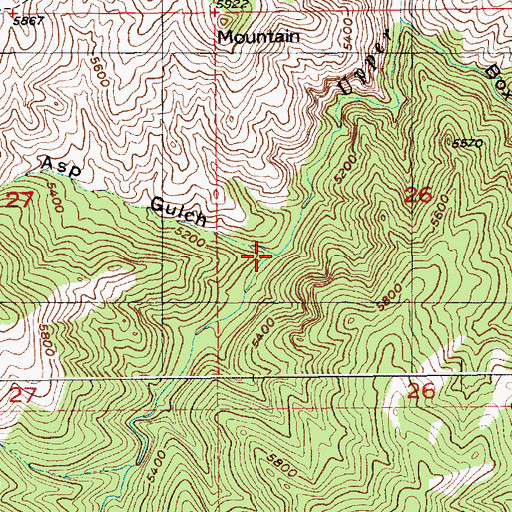 Topographic Map of Asp Gulch, MT