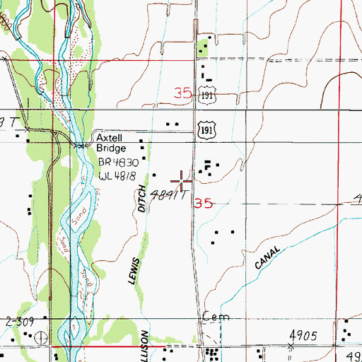 Topographic Map of Atkins, MT