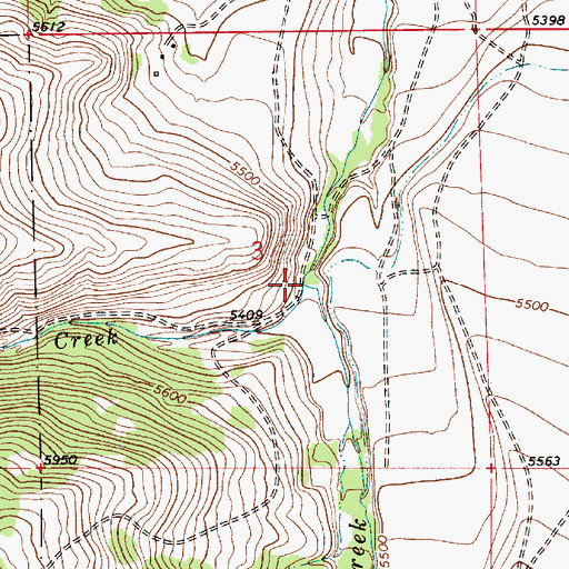 Topographic Map of Atlanta Creek, MT