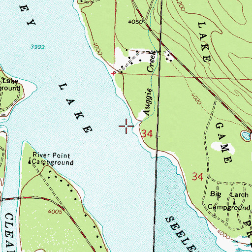 Topographic Map of Auggie Creek, MT