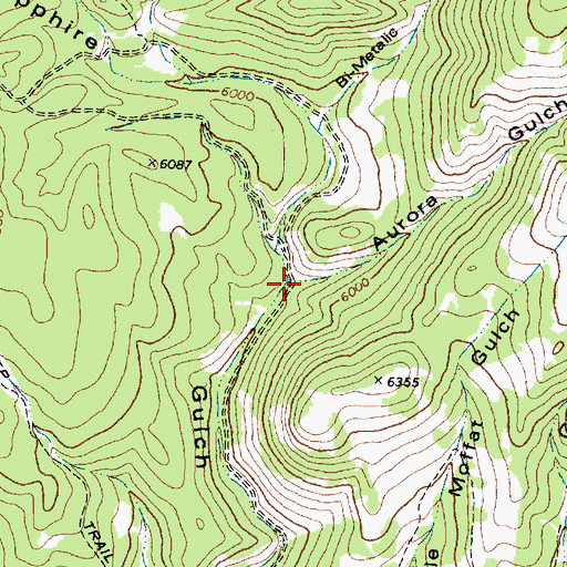 Topographic Map of Aurora Gulch, MT