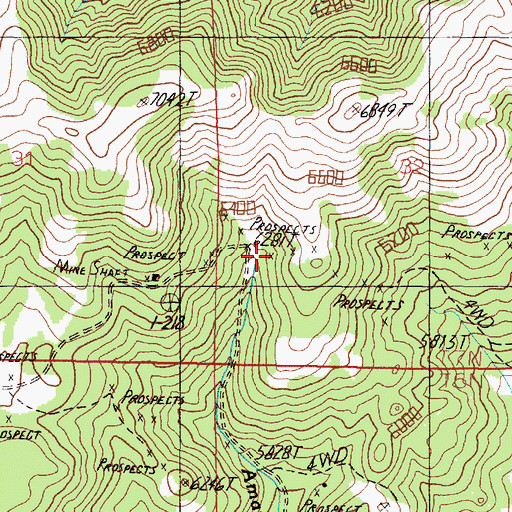 Topographic Map of Australian Mine, MT