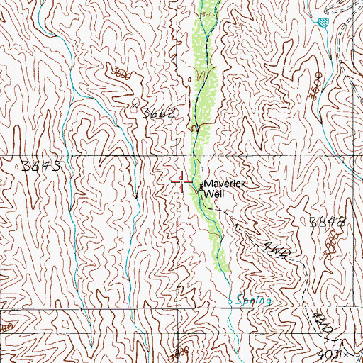 Topographic Map of Maverick Well, AZ