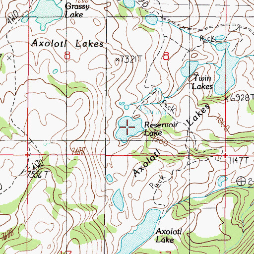 Topographic Map of Axolotl Lakes, MT