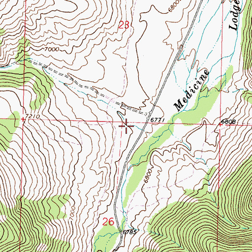 Topographic Map of Ayers Canyon, MT