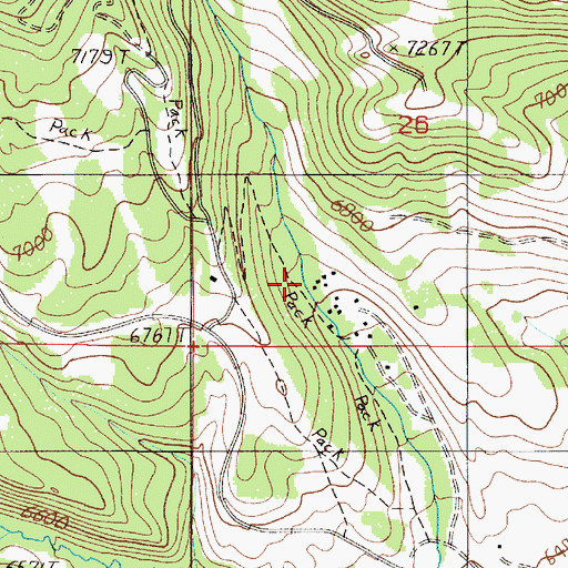 Topographic Map of B K Ranch, MT
