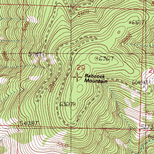 Topographic Map of Babcock Mountain, MT