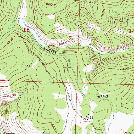 Topographic Map of Bacon Ditch, MT