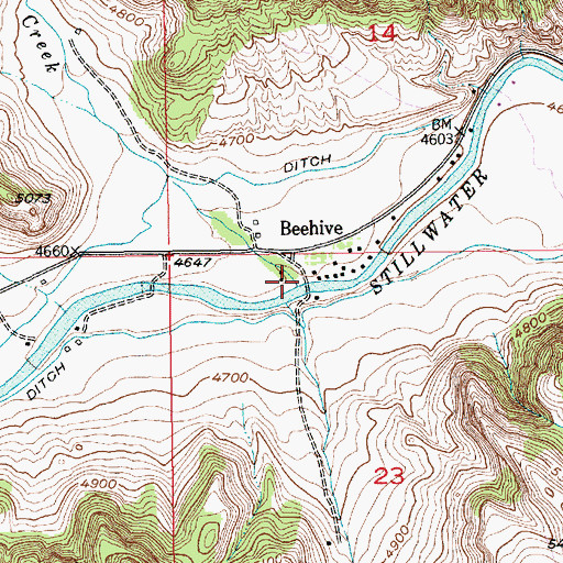 Topographic Map of Bad Canyon Creek, MT