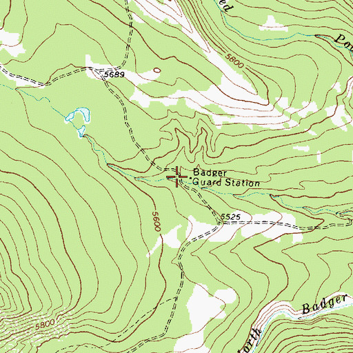 Topographic Map of Badger Guard Station, MT