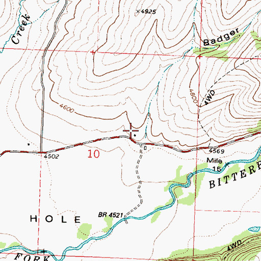 Topographic Map of Badger Gulch, MT