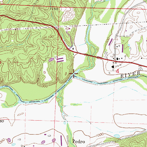 Topographic Map of Osage Creek, AR