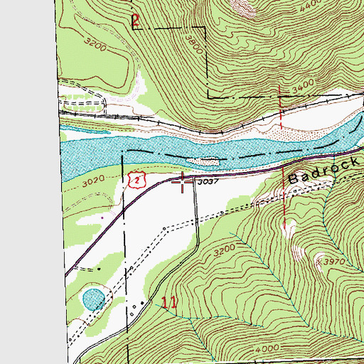 Topographic Map of Badrock Canyon, MT