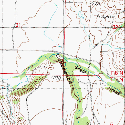 Topographic Map of Baggs Creek, MT