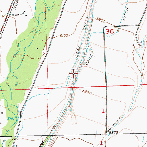 Topographic Map of Bailey Ditch, MT