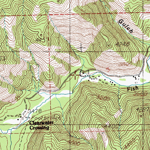 Topographic Map of Baileys Lodge, MT