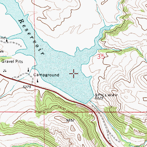 Topographic Map of Bair Reservoir, MT