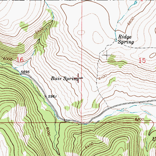Topographic Map of Bair Spring, MT