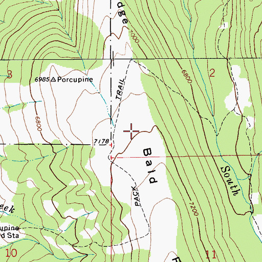 Topographic Map of Bald Ridge, MT
