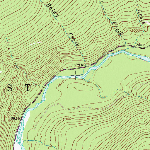 Topographic Map of Baldy Creek, MT