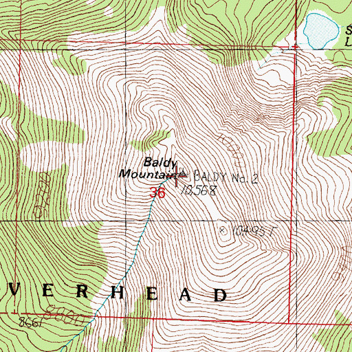 Topographic Map of Baldy Mountain, MT