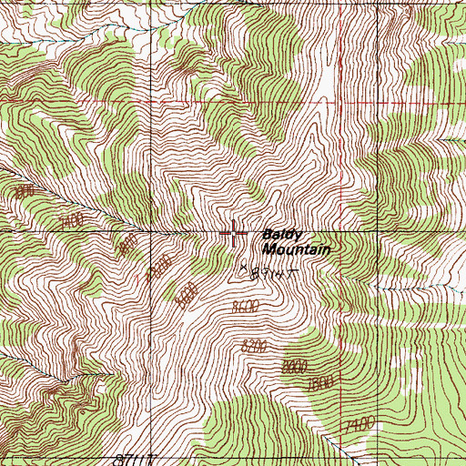 Topographic Map of Baldy Mountain, MT